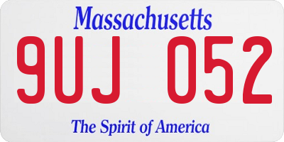 MA license plate 9UJ052