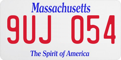 MA license plate 9UJ054