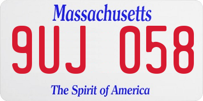 MA license plate 9UJ058