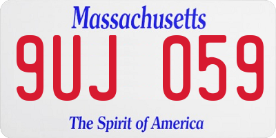 MA license plate 9UJ059