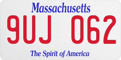 MA license plate 9UJ062