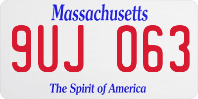 MA license plate 9UJ063