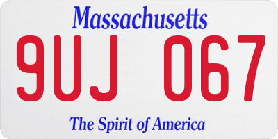 MA license plate 9UJ067