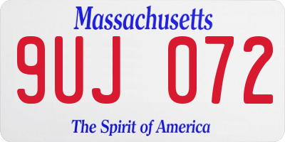 MA license plate 9UJ072