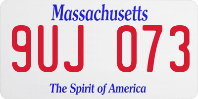 MA license plate 9UJ073
