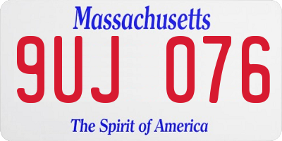 MA license plate 9UJ076