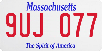 MA license plate 9UJ077
