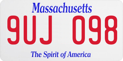 MA license plate 9UJ098