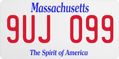 MA license plate 9UJ099