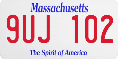 MA license plate 9UJ102