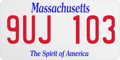 MA license plate 9UJ103