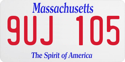 MA license plate 9UJ105