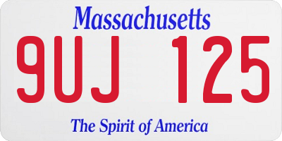 MA license plate 9UJ125