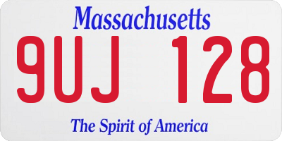 MA license plate 9UJ128