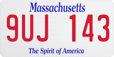 MA license plate 9UJ143