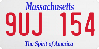 MA license plate 9UJ154
