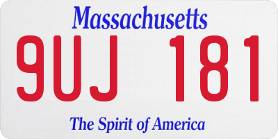 MA license plate 9UJ181