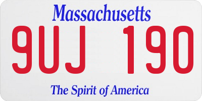 MA license plate 9UJ190