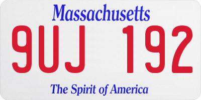 MA license plate 9UJ192