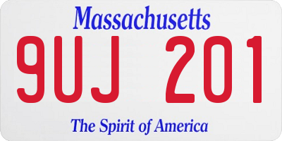 MA license plate 9UJ201