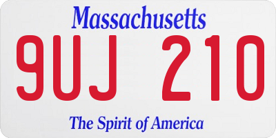 MA license plate 9UJ210