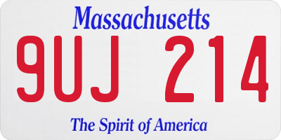 MA license plate 9UJ214