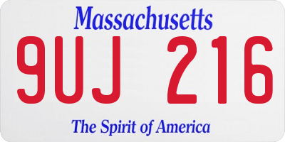 MA license plate 9UJ216