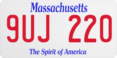 MA license plate 9UJ220