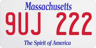 MA license plate 9UJ222
