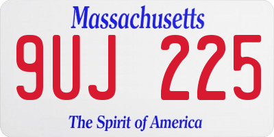 MA license plate 9UJ225