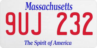 MA license plate 9UJ232