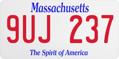 MA license plate 9UJ237