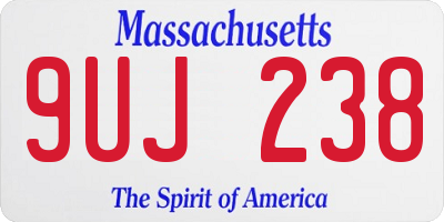 MA license plate 9UJ238