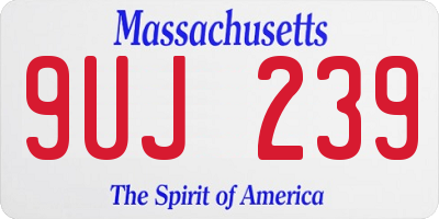 MA license plate 9UJ239