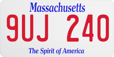 MA license plate 9UJ240