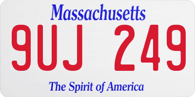 MA license plate 9UJ249
