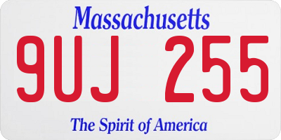 MA license plate 9UJ255
