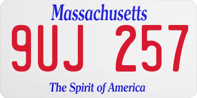 MA license plate 9UJ257