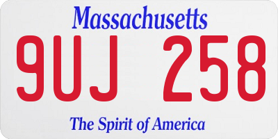 MA license plate 9UJ258