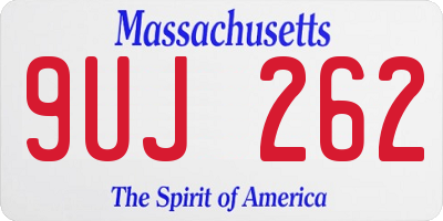MA license plate 9UJ262