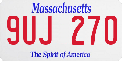 MA license plate 9UJ270