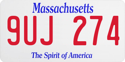MA license plate 9UJ274