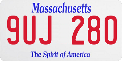 MA license plate 9UJ280