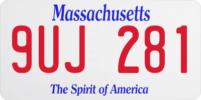 MA license plate 9UJ281