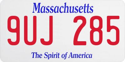 MA license plate 9UJ285