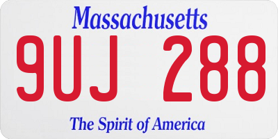MA license plate 9UJ288