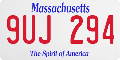 MA license plate 9UJ294