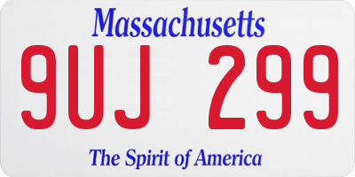 MA license plate 9UJ299