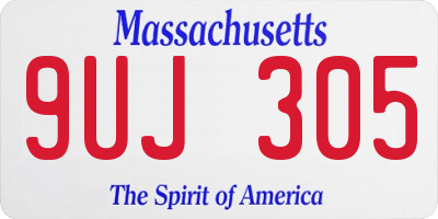 MA license plate 9UJ305