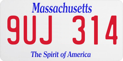 MA license plate 9UJ314